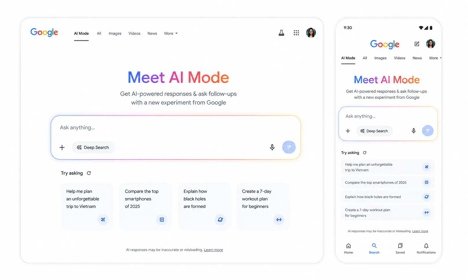 Google AI overview 2026 - new search bar